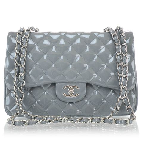 chanel jumbo gray|chanel fabric flap.